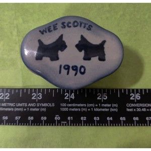 Vintage Porcelain Box With Lid Scottie Dog 1990 Wee Scotts 3"